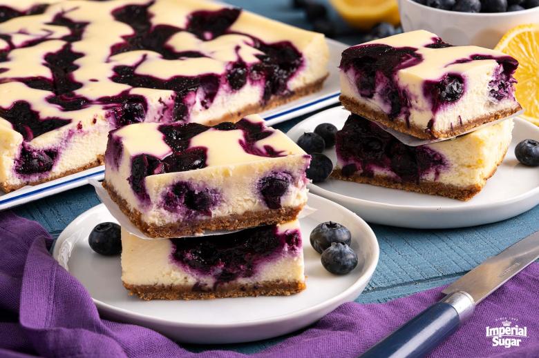 Blueberry Cheesecake Bars Recipe - My Heavenly Recipes