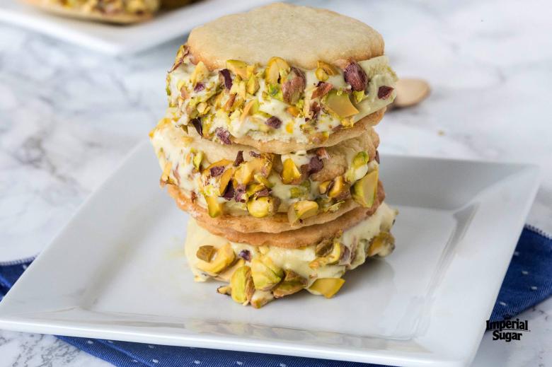 Brownie Cookie Pistachio Ice Cream Sandwiches - Butternut Bakery