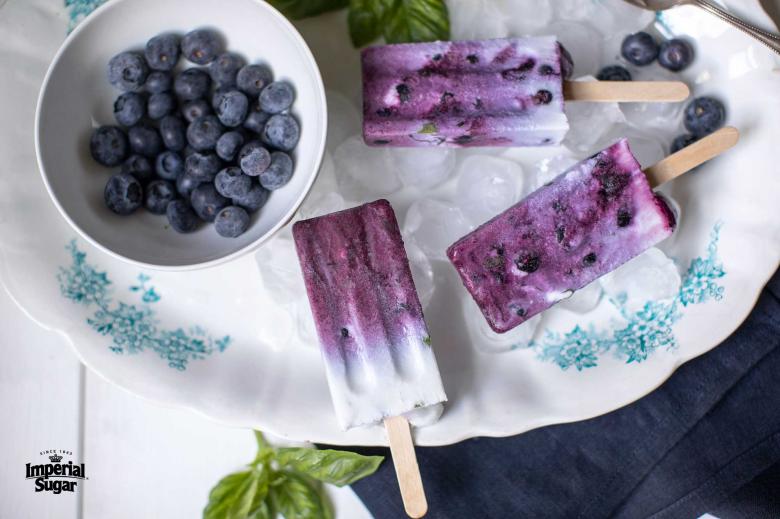 Blueberry Basil Popsicles