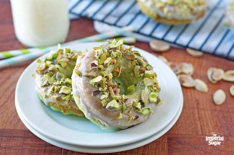 Baked Pistachio Doughnuts