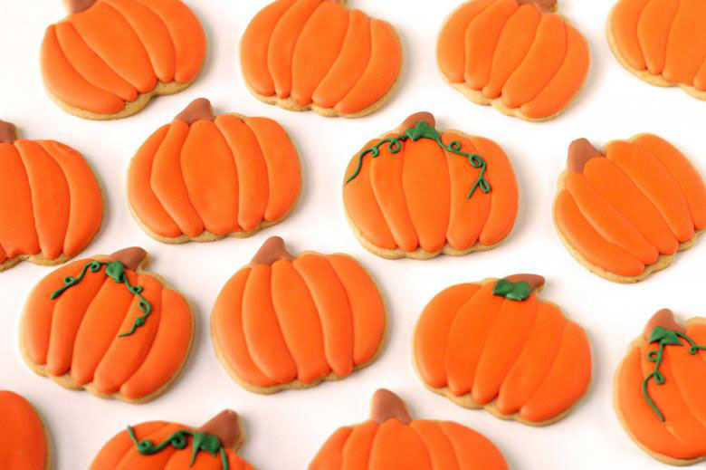 Pumpkin Spiced Cut Out Cookies With Maple Royal Icing