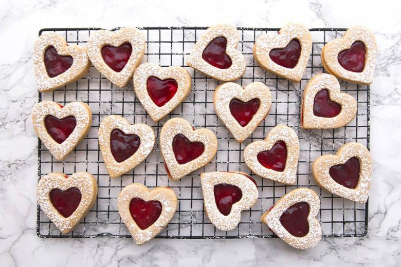 Cherry Linzer Cookies