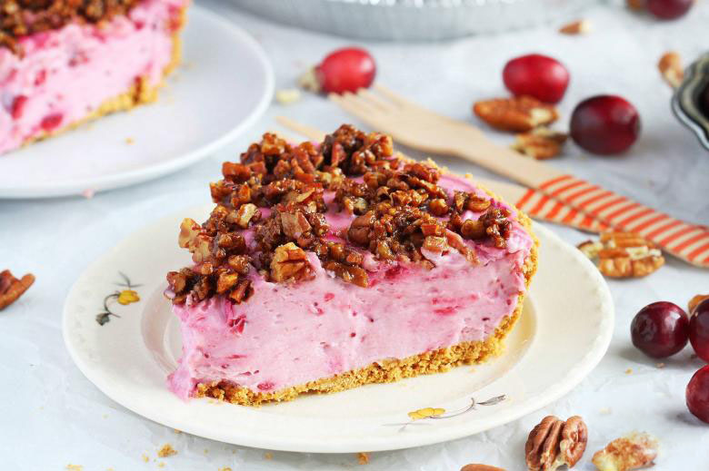 No Bake Cranberry Cheesecake Pie